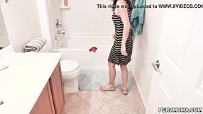 alana cruise helps stepson with his boner by jerking him off