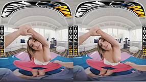 virtual yoga session turns violet gems into a desperate slut craving my cock endlessly