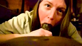 bbw deepthroats big black cock in lingerie