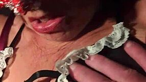 Happy Halloween! Milf In Stockings Cums Hard From Dildo Fingering Outdoors