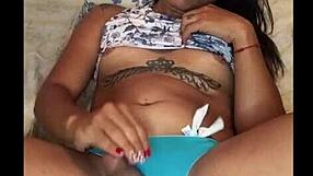 How Does This Colombian Shemale Finger and Cum So Wildly?