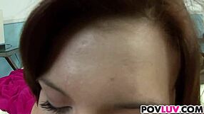 in this sexy dorm visit, teen annie whorehall rides a monster cock in pov close up