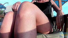 Milf Flashes Her Skirt Without Panties in Public Outdoor Setting