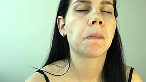 giantess anna towers over you, ready to devour with huge brunette body