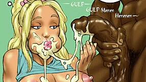 Two hot blondes wager on massive black cock