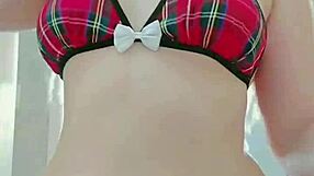 Naughty student masturbates and sucks dildo in bathroom!