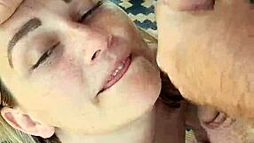 Hot blonde wife gives great blow job and gets facial in this amateur video.