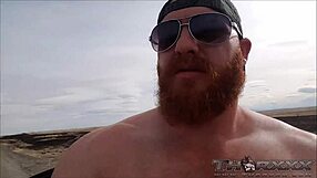 Sex in a car on the side of the road with a big cock