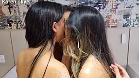 Amateur girls try out their sexual fantasies with a steamy group session.