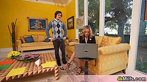 this sexy milf in stockings just sucked my cock like it was nothing