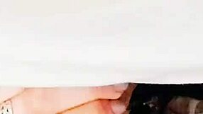 Gorgeous redhead invades men's bathroom for a blowjob