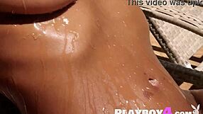 Perfect tits asian milf angel constance poses outdoor