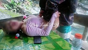 Public waterfall fun with horny Pinay teen
