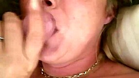 Young wife gives sloppy blowjob on cam