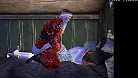 Santa Uses Back Door Instead During Christmas in Anime Cartoon