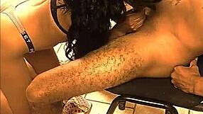 Latina brunette sucks and rides thick cock.