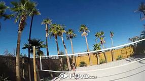 povd backyard badminton massage anal fuck with busty anissa kate, outdoor facial