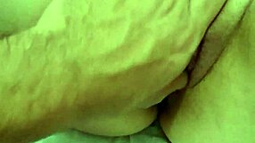 Boldly caressing the redhead's big ass and pink pussy during intense masturbation