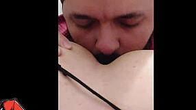 Bisexual amateurs enjoying a beautiful moment on the stairs in a trailer.