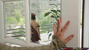 PETITE LESBO TEEN EATS OUT HER BRUNETTE GIRLFRIEND