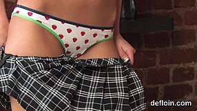 erotic cutie gapes her slim pussy and loses her virginity in this hardcore fetish scene