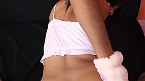 Girl in kitten cosplay pays with sex for photos