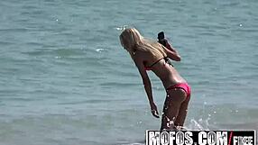 Uma Jolie's sex tape with a chubby amateur and a camera crew called Pervs on Patrol.