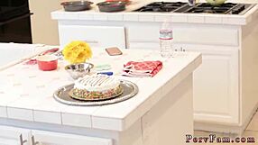 Tiny teen's risky birthday masturbation capers are pure fire!