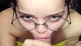 Brunette Babe White Moon Gives Deepthroat Blowjob After Shower