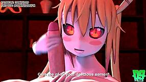 Yellow-haired dragon tohra in a 3D animated porn movie