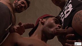 watching hot boys in a group orgy.