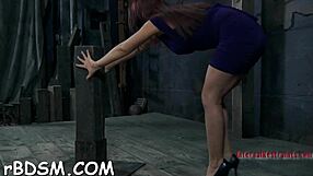 Masked Brunette Poses Without Bra