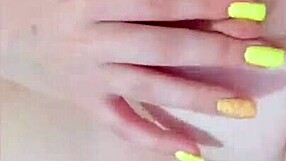 Young maid with big tits made a video for her boss to get a pay raise close-up - luxury orgasm