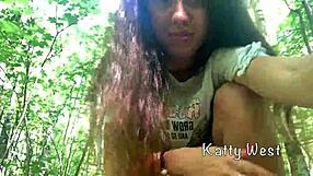 Teen Pees and Talks Dirty in Public Park!