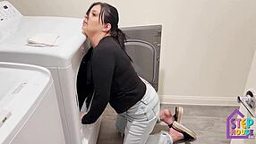 my hot stepmom london rose stuck in the washer!