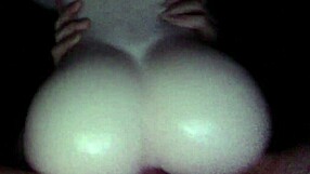 Beautiful shemale rides big cock in nighttime sex toy session