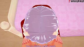 Can you handle Honami Ichinose's blowjob and footwork in this hentai fantasy?