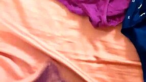 Detailed cumshot on sister-in-law's panties in intimate scene