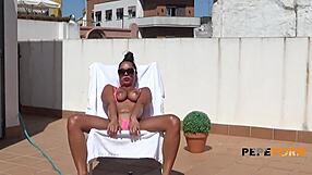 Latina Brunette Kim Hot Gives Blowjob, Rides In Cowgirl, And Takes Cumshot From Neighbor Rookie