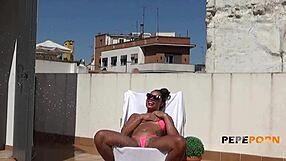 Latina Brunette Kim Hot Gives Blowjob, Rides In Cowgirl, And Takes Cumshot From Neighbor Rookie