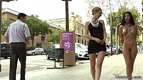 Public humiliation and anal sex with a European brunette