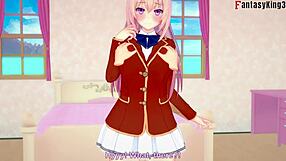 Can you handle Honami Ichinose's blowjob and footwork in this hentai fantasy?