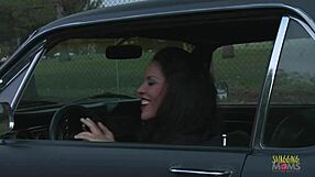 Dark-haired milf rides dick naked on couch