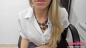 Boss guides employee jerk off session