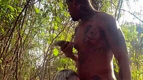 This hetero black stud takes a walk in the bush behind school and finds a horny young guy eager for his cock. He fucks his tight ass and shoots his load in his mouth