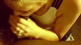 Sloppy blowjob on big cock! Blonde girl sucking monster dick!