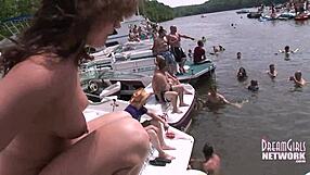 Naked party on the Lake of the Ozarks houseboat