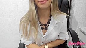 Boss guides employee jerk off session