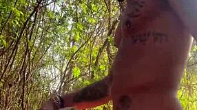 This hetero black stud takes a walk in the bush behind school and finds a horny young guy eager for his cock. He fucks his tight ass and shoots his load in his mouth