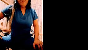 Latina Nurse Touches Her Sexy Body After Work